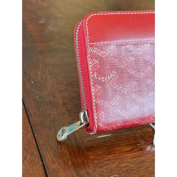 GOYARD  Goyardine Matignon Zip Around GM Wallet Red*EXCELLENT condition*BOX - Picture 9 of 16